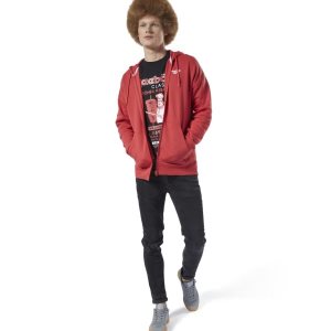 Bluza Z Kapturem Męskie Reebok Classic International Graphic Czerwone/Białe PL 18QAUHV